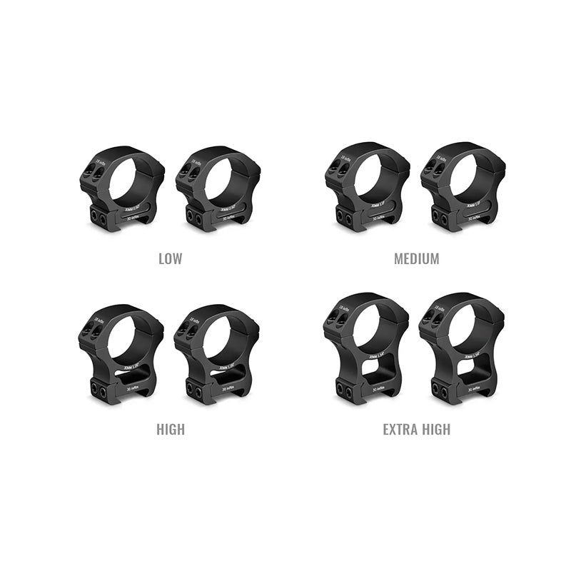 Vortex Pro 30mm Weaver Riflescope Rings (Low, Medium, High, X-High