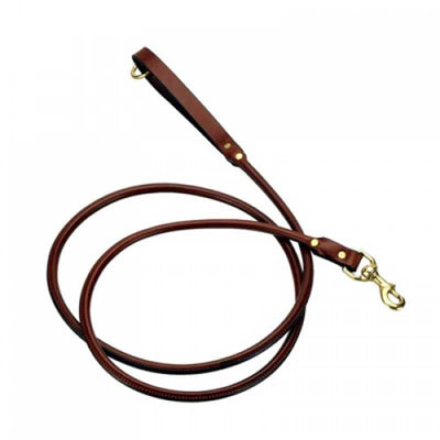 Mendota Leather Snap Lead - rolled, 6 foot