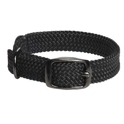 Mendota Double Braid Collar - Black Metallic - Puppy, Black