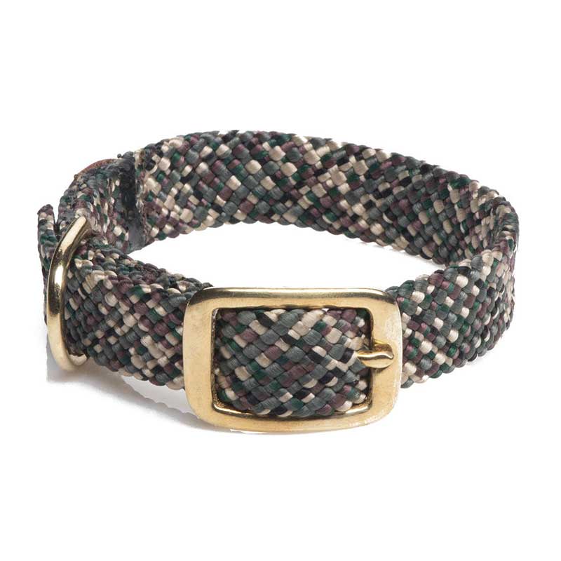 Mendota Double Braid Collar - Brass, puppy, camo
