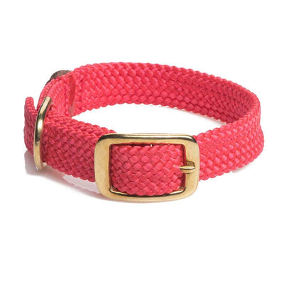 Mendota Double Braid Collar - Brass, puppy, red