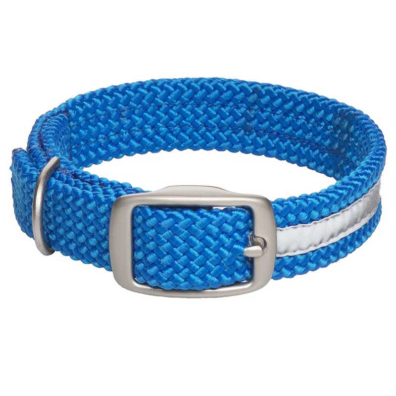 Mendota Double Braid Collar, adult, blue reflective