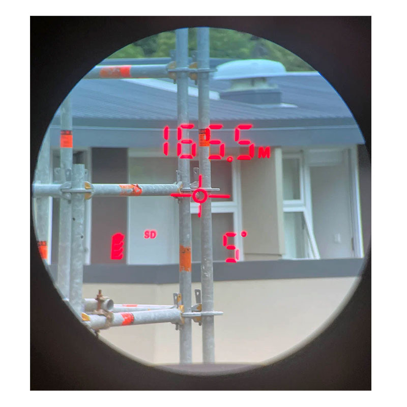 Delta RF 1200 7x24 OLED Laser Rangefinder view through lens