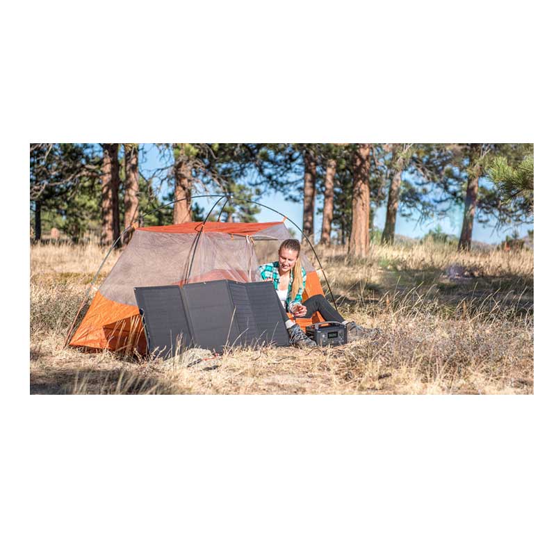 EcoFlow 110W Portable Solar Panel in use