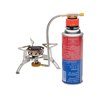 FireMaple Camping Stove Gas Canister Adapter in use