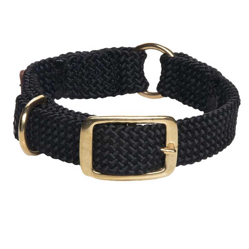 Mendota Double Braid Collar with Centre Ring - black