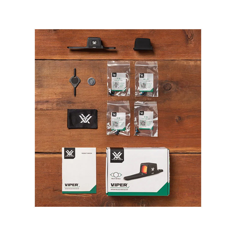 Vortex Viper Shotgun Enclosed Micro Red Dot in the box