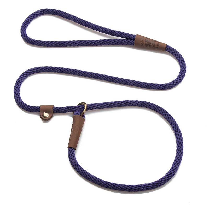 Mendota Dog Slip Leads - Brass, 6ft, 3/8, Purple
