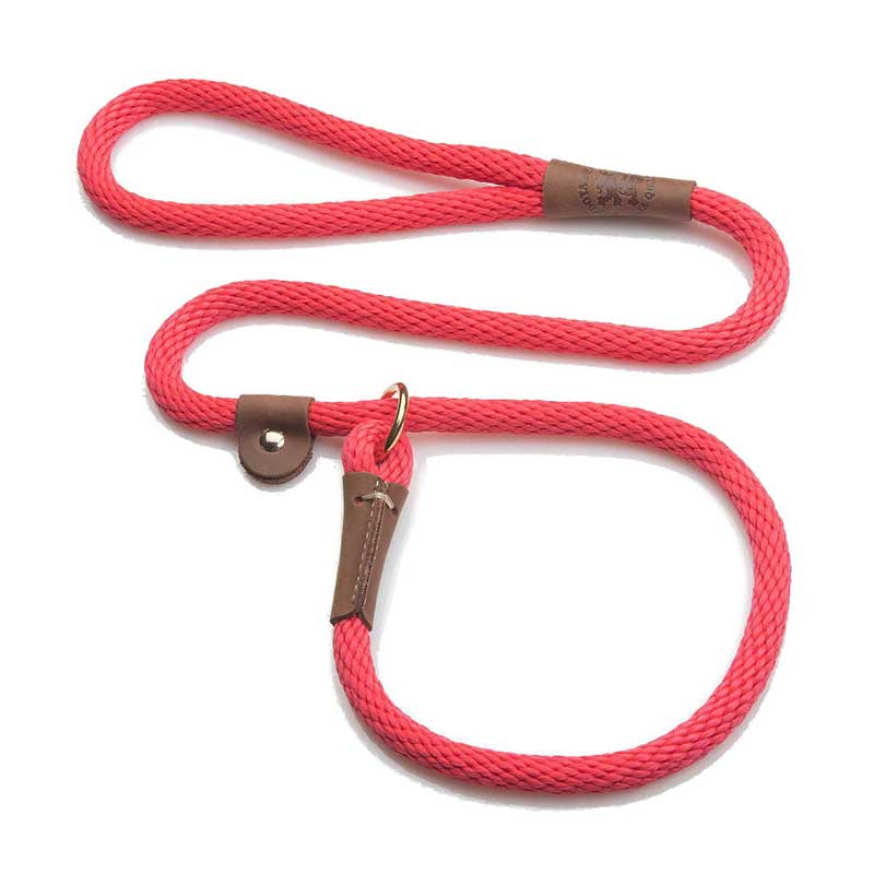 Mendota Dog Slip Leads - Brass, Red, 1/2"