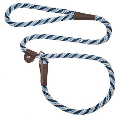 Mendota Dog Slip Leads - Nickel, 4 ft, 1/2, arctic blue