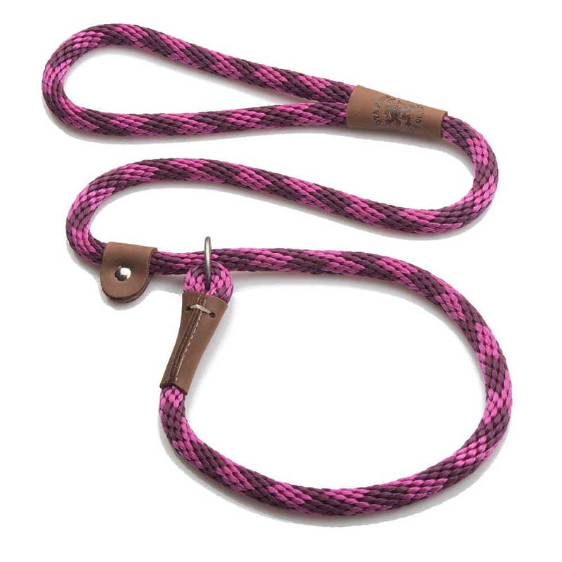 Mendota Dog Slip Leads - Nickel, 4 ft, 1/2, ruby