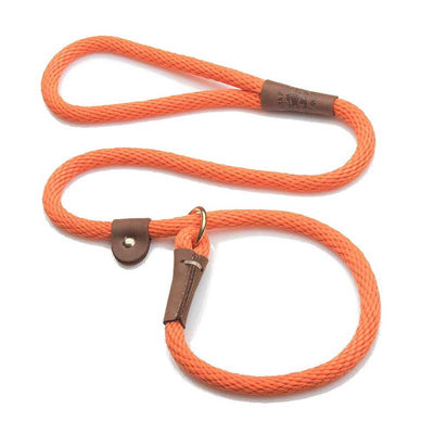 Mendota Dog Slip Leads - Brass, 6ft, 1/2, orange