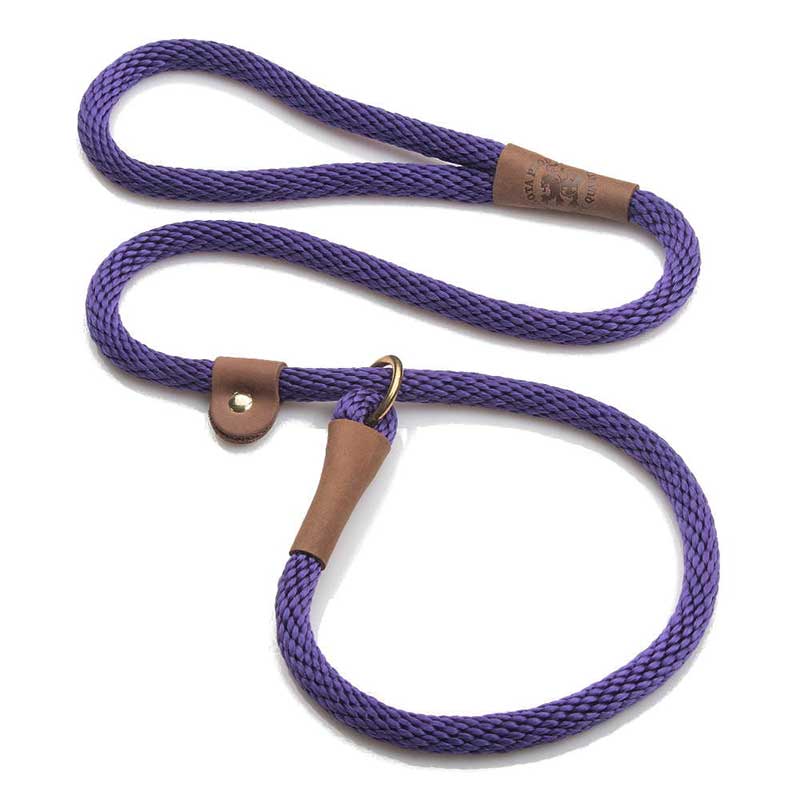 Mendota Dog Slip Leads - Brass, 6ft, 1/2, Purple 