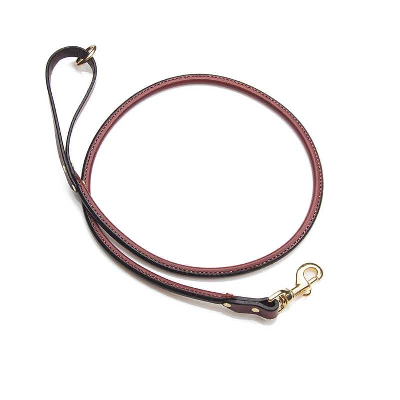 Mendota Leather Snap Lead - rolled, 4 foot
