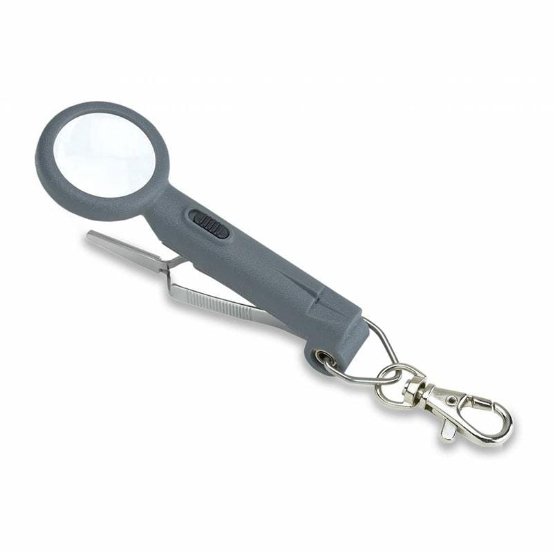 Carson Fish’n’Grip Pro 4.5x Hand Magnifier with Reverse Action Tweezers, Magnetic Hook Cleaner and Line Cutter