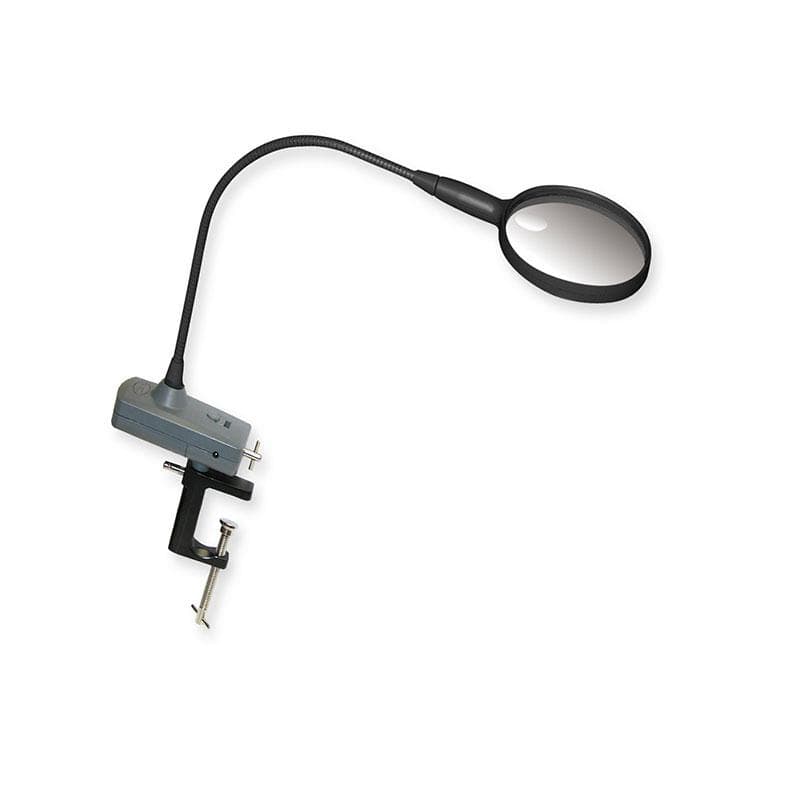 Carson MagniFly Fly Tying 2x LED Lighted Magnifier with 3.5x Spot Lens, Table Clamp and Vice Adaptor