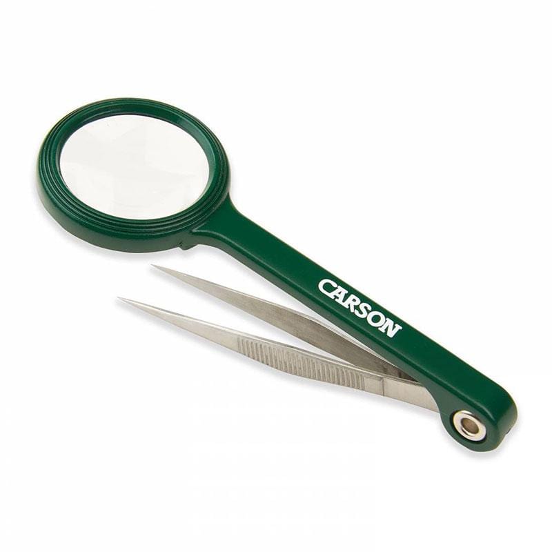 Carson MagniGrip 4.5x Outdoor Hand Magnifier with Attached Tweezers
