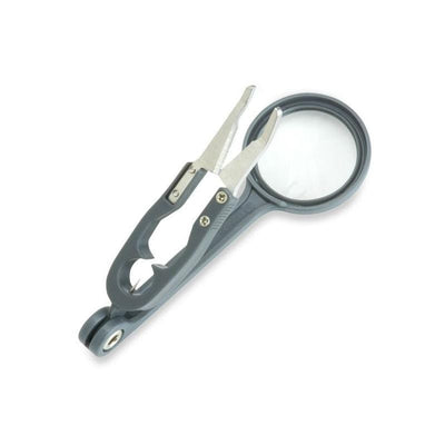 Carson Fish'n Grip 4.5x Magnifier with attached precision tweezers, hook cleaner and line cutter alternate view