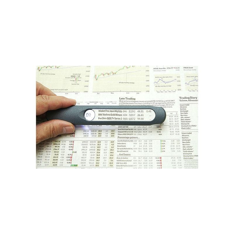 Carson MagniLine LED Lighted 10x Hand Magnifier in use