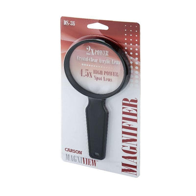 Carson MagniView 2x Hand Magnifier with 4.5x Spot Lens in packaging