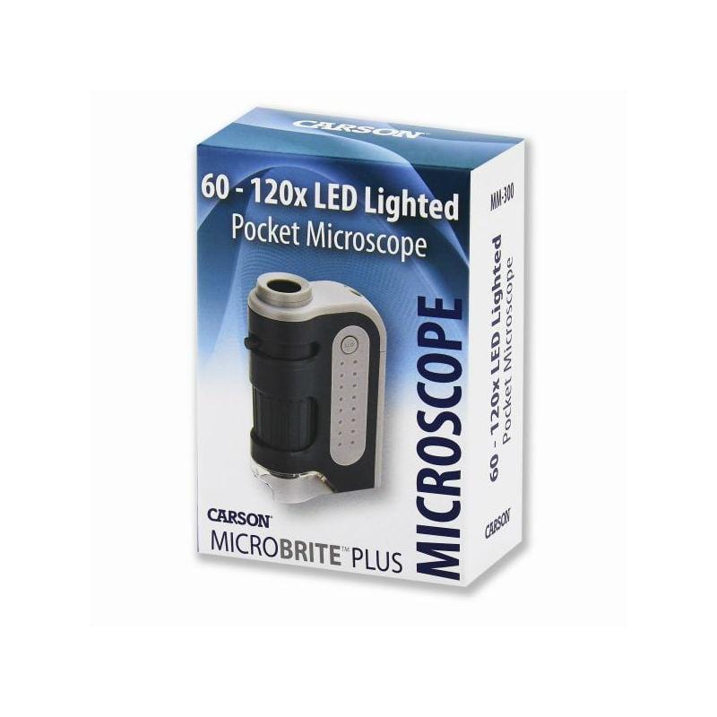 Carson MicroBrite Plus 60-120x Pocket Microscope in box
