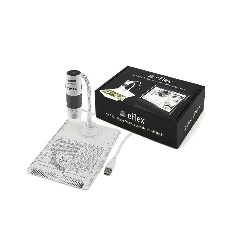 Carson eFlex 75x and 300x eFlex Handheld Digital Microscope with Flex Neck Stand and Base with box