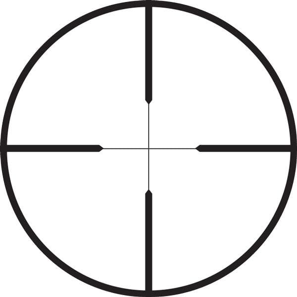 Duplex reticle for rifle scopes