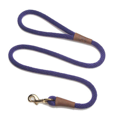 Mendota Dog Snap Lead - Brass Hardware, 1/2, purple