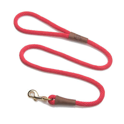 Mendota Dog Snap Lead - Brass, 1/2, red
