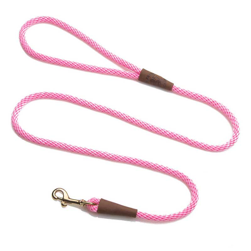 Mendota Dog Snap Lead - Brass, 3/8, pink