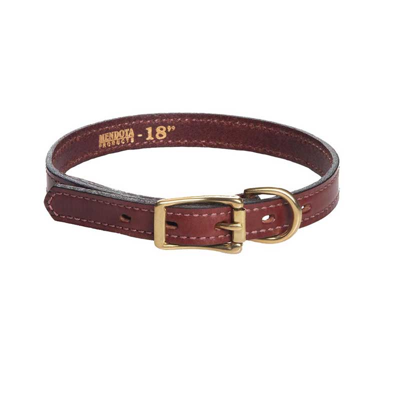 Mendota Leather Dog Collar - Narrow