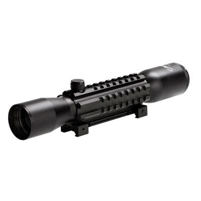 Sun Optics 4x32 Tactical Rifle Scope with picatinny side and top mount rails