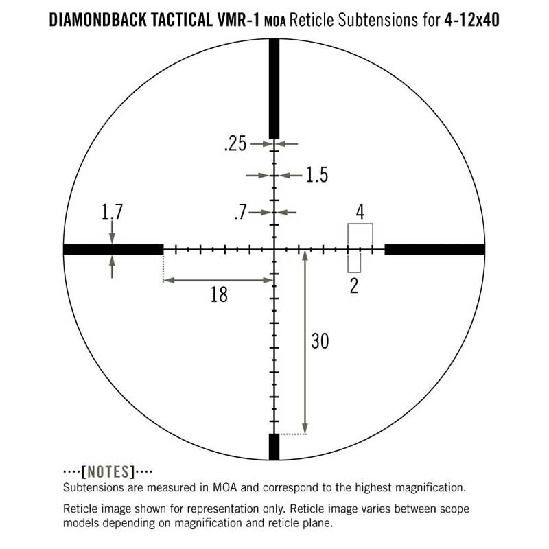 Vortex Diamondback 4-12x40 Riflescope – Dead-Hold BDC Reticle, 1-Inch Rings & Hat Included