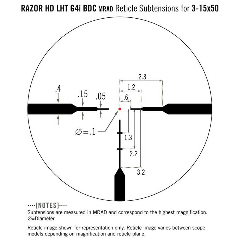 Vortex Razor Reticles Vortex Razor HD LHT 3-15x50 Riflescope (G4i BDC Reticle) – ScopeUout NZ